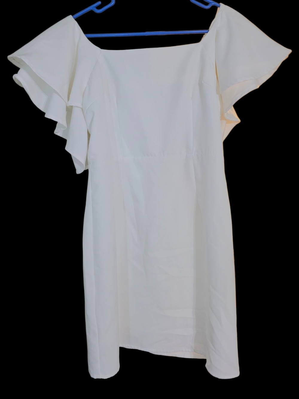 TCEC One-Shoulder Ruffle Dress in White